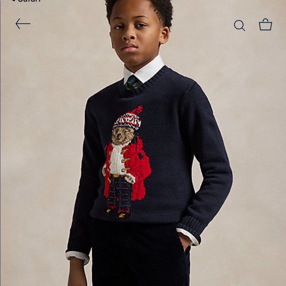 Polo Bear Holiday Sweater Size Boys Large
